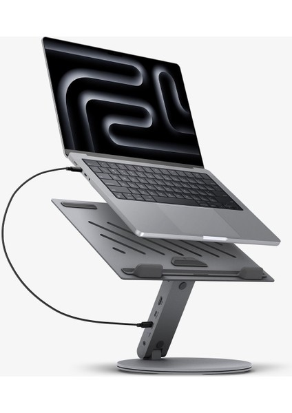 Dizüstü Laptop Notebook / MacBook Ayarlanabilir Masa Standı / Multi Hub Çoklayıcı 6 in 1 Port Space Gray LD204H - AMP08885