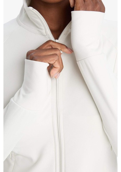 Fit Slim Fit Dar Kesim Dik Yaka İçi Yumuşak Tüylü Fermuarlı Hırka F2008AX25AU