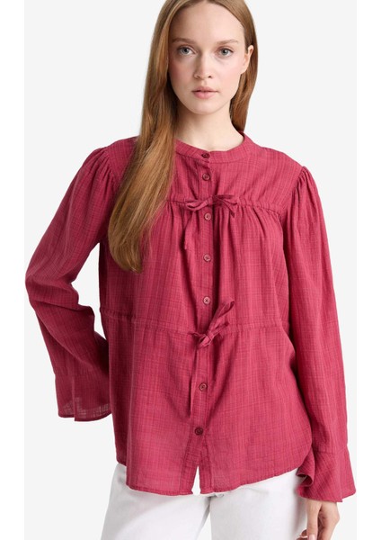 Regular Fit Bisiklet Yaka Flamlı Pamuk Uzun Kollu Tunik modelleri