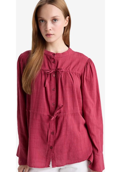 Regular Fit Bisiklet Yaka Flamlı Pamuk Uzun Kollu Tunik indirimleri