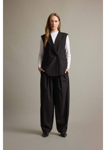 Barrel Fit Pileli Cepli Pantolon F8723AX25AU