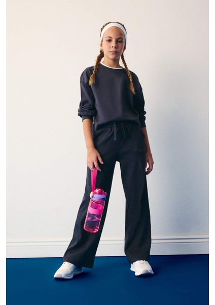 Kız Çocuk Relax Fit Bisiklet Yaka Uzun Kollu Okul Tişörtü E8816A825AU fiyatları