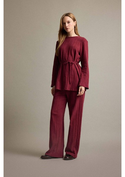 Regular Fit Bisiklet Yaka Bağlamalı Uzun Kollu Tunik F5369AX25AU fiyatları