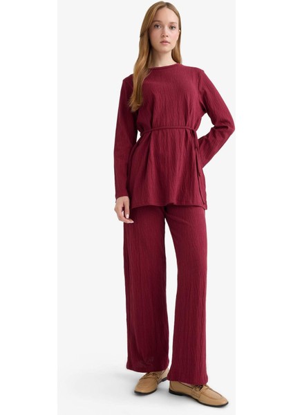 Regular Fit Bisiklet Yaka Bağlamalı Uzun Kollu Tunik F5369AX25AU indirimleri