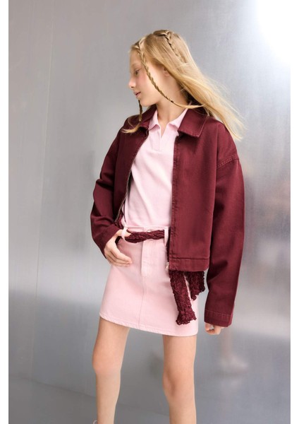 Kız Çocuk Okul Gabardin Fermuarlı Crop Ceket F7517A825AU fiyatları