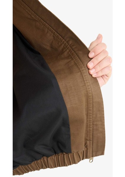 Su Geçirmez Relax Fit Polo Yaka Fermuarlı Mont E8627AX25AU