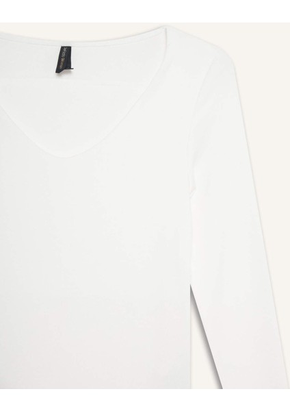 Slim Fit Dar Kesim Basic Düz Modal Uzun Kollu Tişört F7153AX25AU