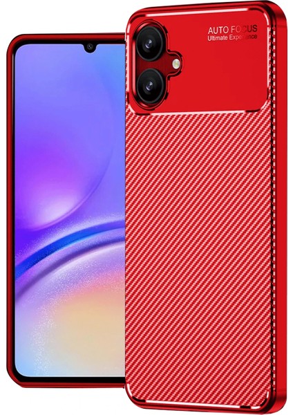 Samsung Galaxy A06 Kılıf Auto Focus Karbon Kapak - Kırmızı Mrayd