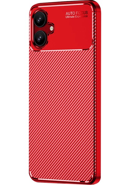 Samsung Galaxy A06 Kılıf Auto Focus Karbon Kapak - Kırmızı Mrayd fiyatları