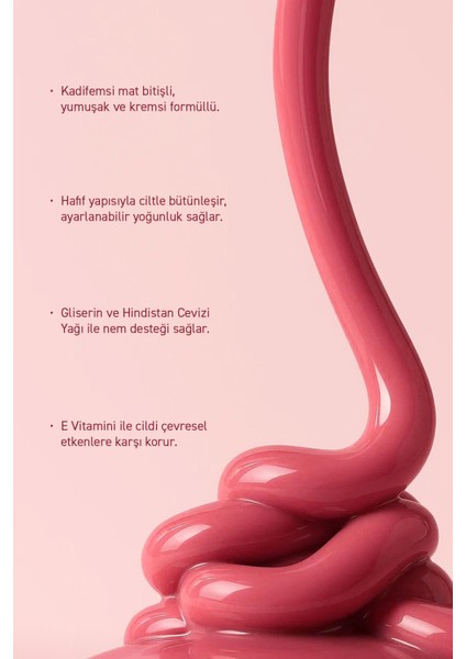 Yoğun Pigmentli E Vitaminli Mat Bitişli Kremsi Likit Allık - Liquid Blusher 04 Pinkish Terracotta fiyatları