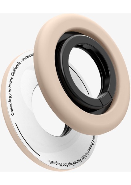 NanoPop MagFit iPhone için Manyetik Telefon Tutucu & Stand MagSafe özellikli Ring Coconut Beige - AMP09031 modelleri