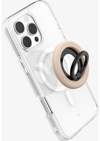 NanoPop MagFit iPhone için Manyetik Telefon Tutucu & Stand MagSafe özellikli Ring Coconut Beige - AMP09031