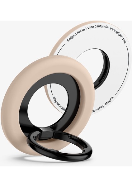 NanoPop MagFit iPhone için Manyetik Telefon Tutucu & Stand MagSafe özellikli Ring Coconut Beige - AMP09031