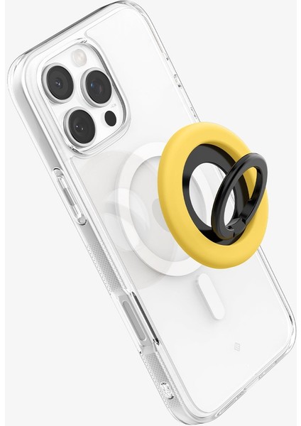 NanoPop MagFit iPhone için Manyetik Telefon Tutucu & Stand MagSafe özellikli Ring Mango Yellow - AMP09027