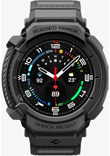 Galaxy Watch 8 Classic (46mm) Kılıf & Kordon Kayış Rugged Armor Pro Matte Black - ACS10013