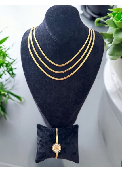 Sultan Işıltısı Seti Çelik Takı Set Cns 058