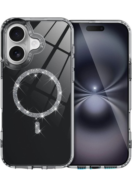 Apple Iphone 16 Live Diamond Magsafe Kapak - Siyah Mrayd