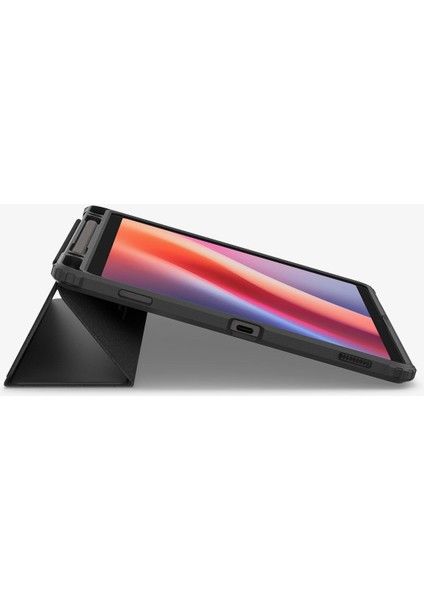 Samsung Galaxy Tab S10 FE / Tab S9 ile Uyumlu ince Kılıf Ultra Hybrid Pro Sararma Karşıtı DuraClear™ Hava Kanalı Teknolojisi™ Askeri Sınıf Koruma Black Şeffaf Kapak - ACS09498 modelleri