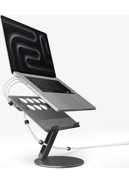 Dizüstü Laptop Notebook / MacBook Ayarlanabilir Masa Standı / Kablo Düzenleyici Space Gray LD206C - AMP09303