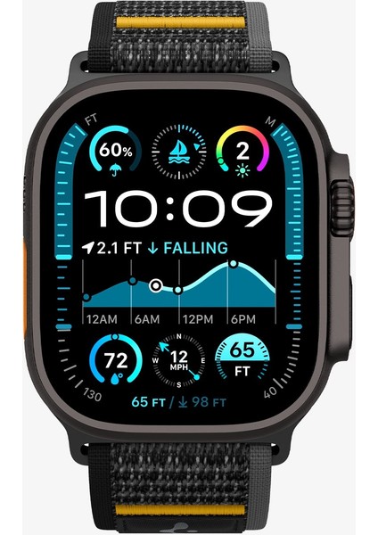 Apple Watch 49mm Ultra Seri 3/2/1 - 46mm Seri 11/10 - 45mm Seri 9/8/7 - 44mm Seri SE3/SE2/SE/6/5/4 ile Uyumlu Kordon Kayış Band Athlex Air Active Black - AMP09033