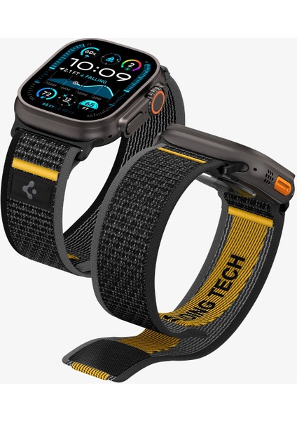 Apple Watch 49mm Ultra Seri 3/2/1 - 46mm Seri 11/10 - 45mm Seri 9/8/7 - 44mm Seri SE3/SE2/SE/6/5/4 ile Uyumlu Kordon Kayış Band Athlex Air Active Black - AMP09033