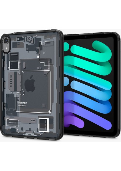 Apple iPad mini 7 (2024) / mini 6 (2021) ile Uyumlu Kılıf Sararma Karşıtı DuraClear™ Hava Kanalı Teknolojisi™ Askeri Sınıf Koruma Zero One Black Tasarım Kapak - ACS09162 indirimleri