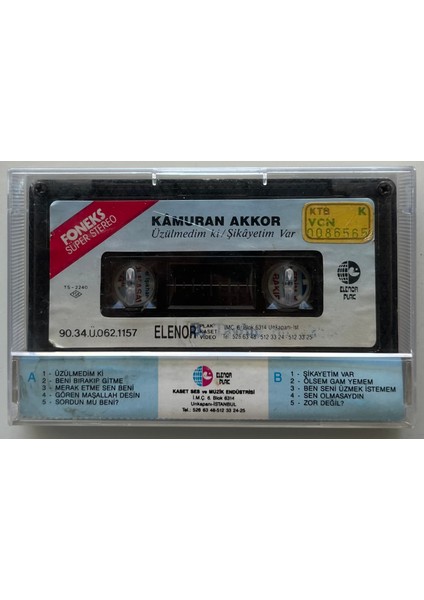 Kamuran Akkor Üzülmedim Ki Şikayetim Var Kaset (Orijnal 1990 Dönem Kağıt Baskı Kaset) fiyatları