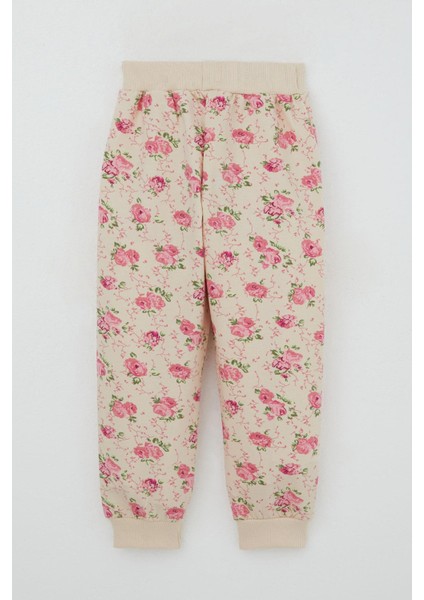 Kız Çocuk Eşofman Takım Çiçek Desenli 1.5-5 Yaş, Bej indirimleri