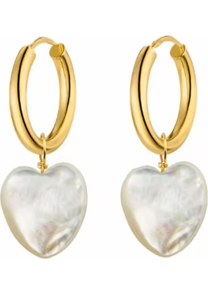 Çelik Sedef Kalp Küpe