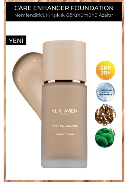 Kırışıklık Karşıtı Nemlendirici SPF30 Parlak Bitişli Fondöten - Care Enhancer 811 Soft Amber