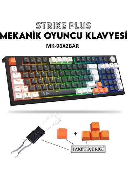 Strike Plus Mekanik Klavye Hot Swap Anti Ghosting Türkçe Örgü Kablo Oyuncu Klavyesi