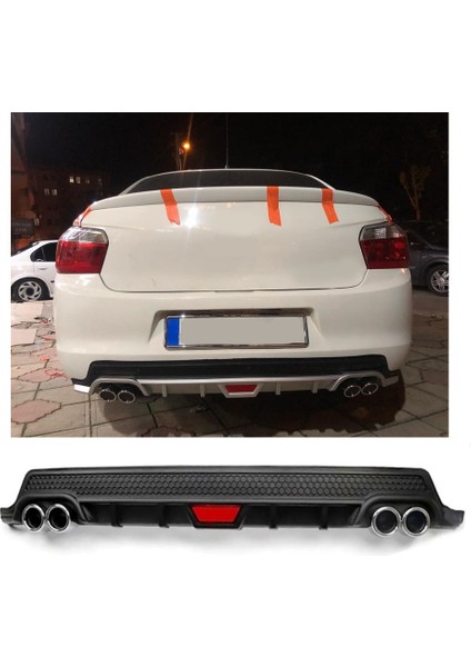 Citroen C Elysee Uyumlu Body Kit Difüzör 4 Çıkış Yuvarlak Siyah Model 2