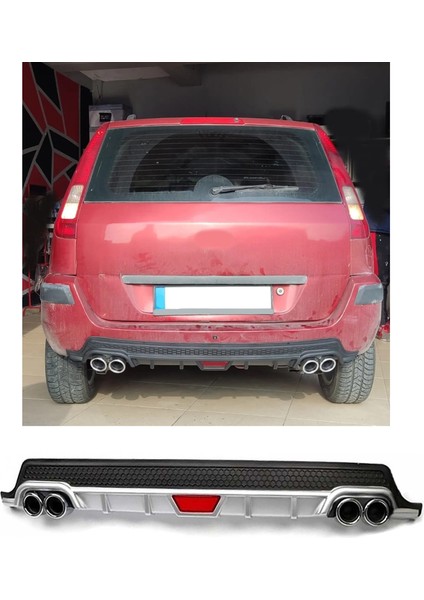 Ford Fusıon Uyumlu Body Kit Difüzör 4 Çıkış Yuvarlak Gri Model 1