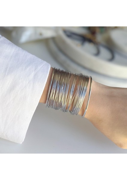 Çelik Kalın Çoklu Tel Bileklik