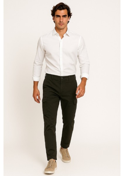 Düz Paça Kargo Cepli Arka Cep Kapaklı Likralı Keten Gabardin Pantolon modelleri