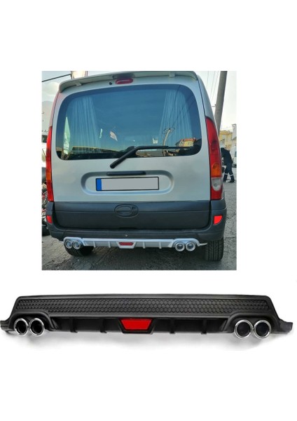 Renault Kango Ilk Kasa Uyumlu Body Kit Difüzör 4 Çıkış Yuvarlak Siyah Model 2
