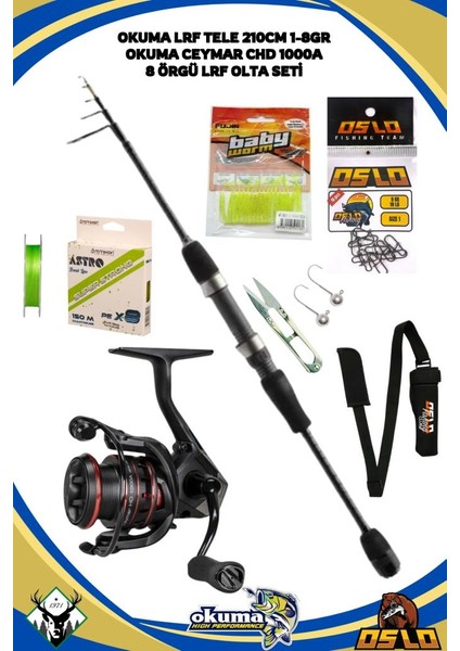 Lrf Tele 213CM 1-8gr Okuma Ceymar Chd 1000A Lrf Olta Seti