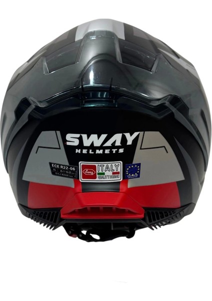 Kask Sway Sw 865 Tıtan Black White Red Güneş Gözlüklü modelleri