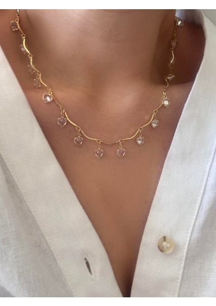 Çelik Sallantılı Kalp Kolye