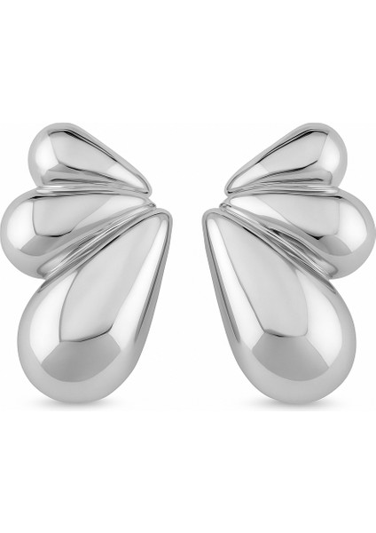 Çelik 3lü Damla Küpe