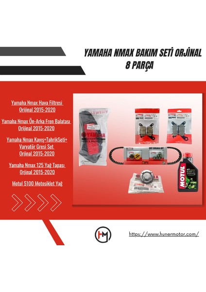 Yamaha Nmax Bakım Seti 8 Parça 2015-2020