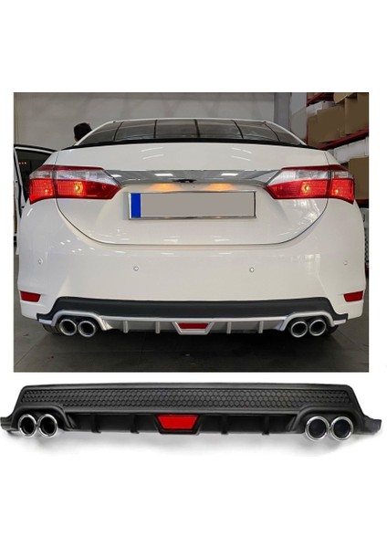Toyota Corolla 12-19 Makyajlı Uyumlu Body Kit Difüzör 4 Çıkış Yuvarlak Siyah Model 2