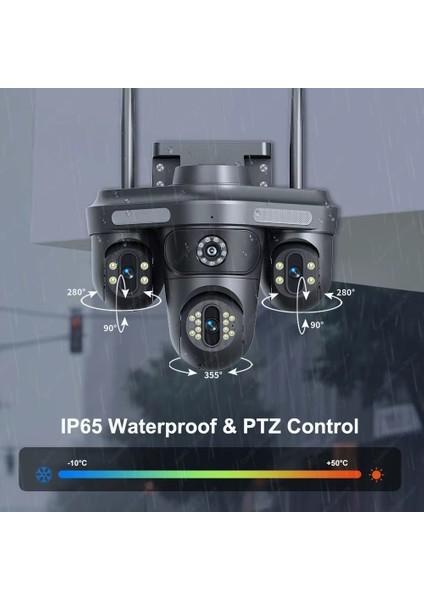 128GB 4 Kameralı (3 Motorlu+ 1 Sabit) Wifi 16MP Akıllı Gece Görüşlü Sesli Kamera Türkçe Uzaktan İzleme fırsatları