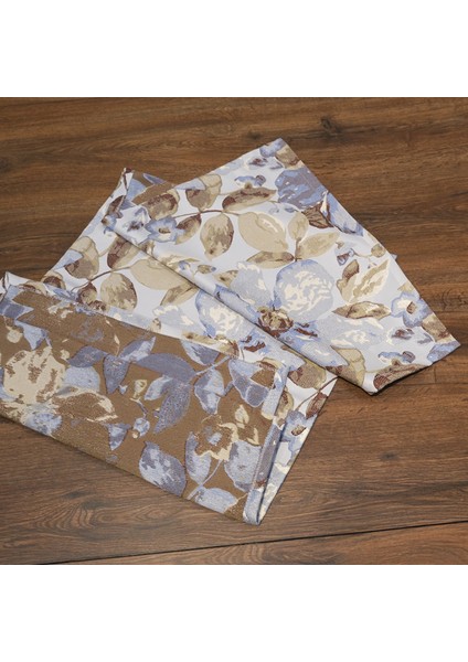 Jakarlı Dokuma Dekoratif Runner 45 x 140 cm Mavi Çiçekli fiyatları