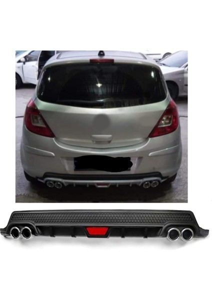 Opel Corsa D Uyumlu Body Kit Difüzör 4 Çıkış Yuvarlak Siyah Model 2