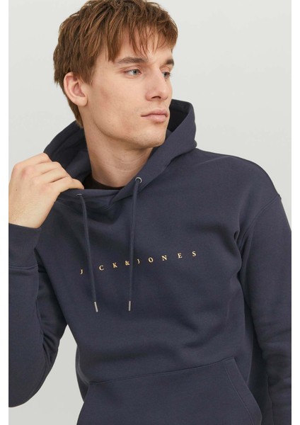 JJESTAR JJ SWEAT HOOD NOO Lacivert Erkek Sweatshirt modelleri