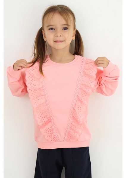 Kız Çocuk Sweatshirt Güpürlü 1.5-5 Yaş, Pembe