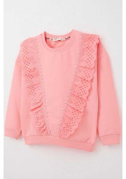 Kız Çocuk Sweatshirt Güpürlü 1.5-5 Yaş, Pembe fırsatları