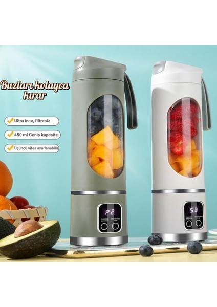 50W 450ML Kişisel Şarjlı Blender Buz Kırıcı Taşınabilir Smoothies Blender Meyve Sıkacağı Çelik Bıcaklı fiyatları