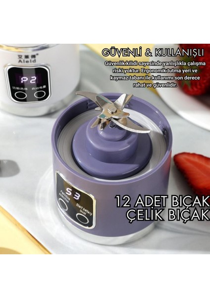 50W 450ML Kişisel Şarjlı Blender Buz Kırıcı Taşınabilir Smoothies Blender Meyve Sıkacağı Çelik Bıcaklı modelleri